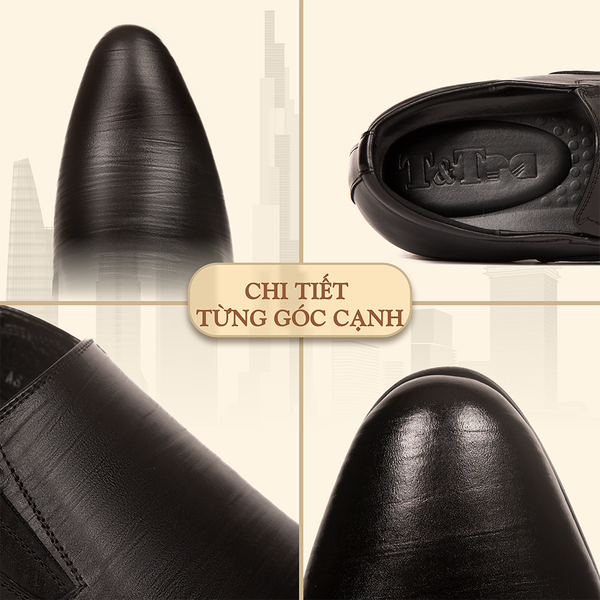 GIÀY TĂNG CHIỀU CAO NAM S970 ĐEN SỌC CAO 8CM
