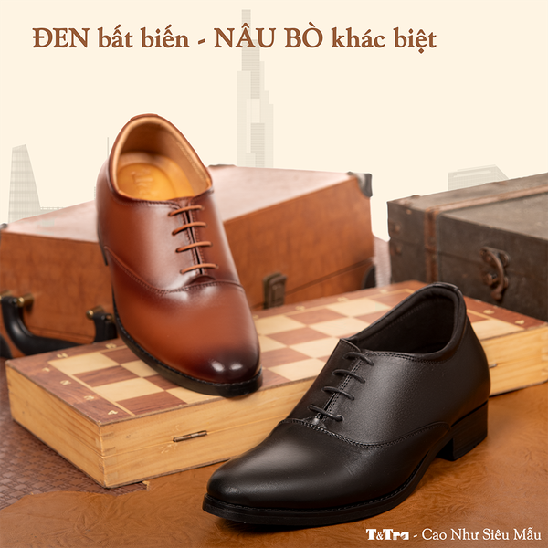 GIÀY CAO NAM S1008 ĐEN CAO 6CM