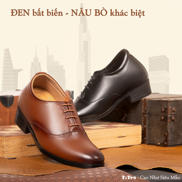 GIÀY TĂNG CHIỀU CAO NAM S1012 ĐEN TĂNG CAO 8CM