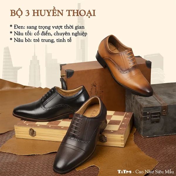 GIÀY CAO NAM A210Đ 6CM - LUXURY SHOES