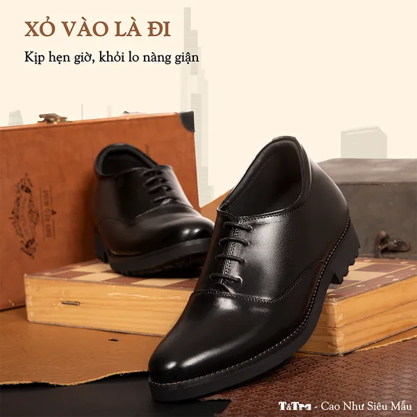 GIÀY CAO NAM S1099 ĐEN - NHẸ NHƯ DÉP