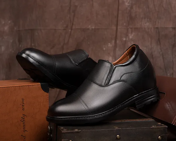 GIÀY ĐỘN NAM CAO 10CM SIÊU ÊM- CHỐNG DỐC T93 ĐEN