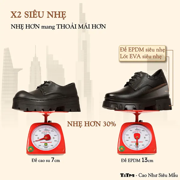 GIÀY TĂNG CHIỀU CAO NAM  SIÊU NHẸ T167 ĐEN SỌC CAO 13CM