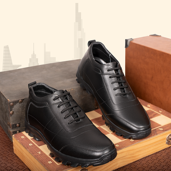 GIÀY ĐẾ CAO NAM T37 ĐEN CAO 6CM