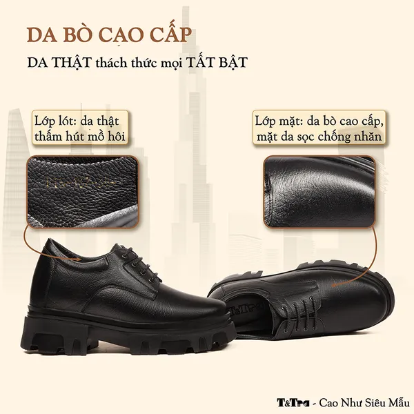 GIÀY TĂNG CHIỀU CAO NAM  SIÊU NHẸ T167 ĐEN SỌC CAO 11CM