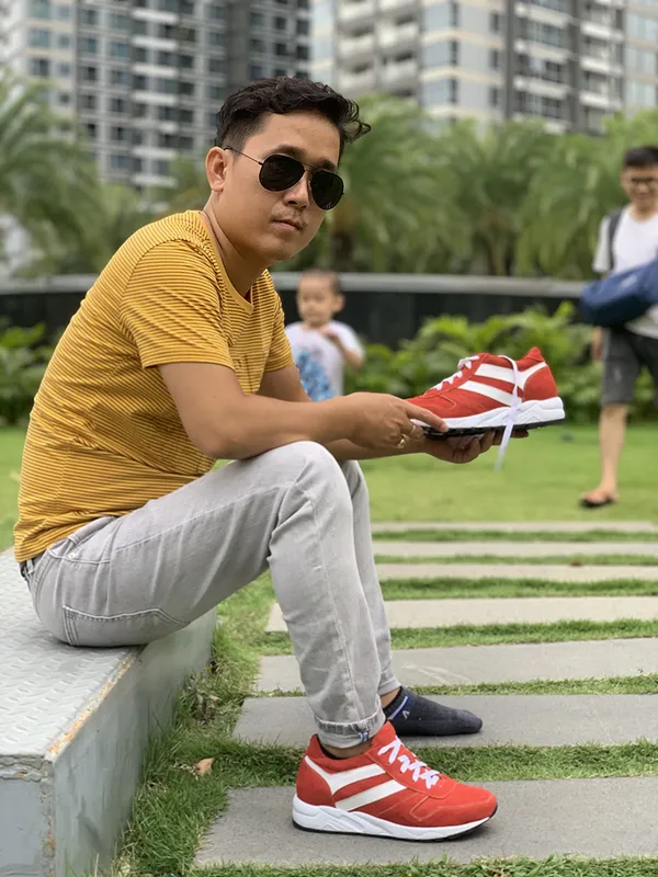 GIÀY CAO NAM SIÊU NHẸ - SIÊU ÊM T20 ĐỎ 8CM