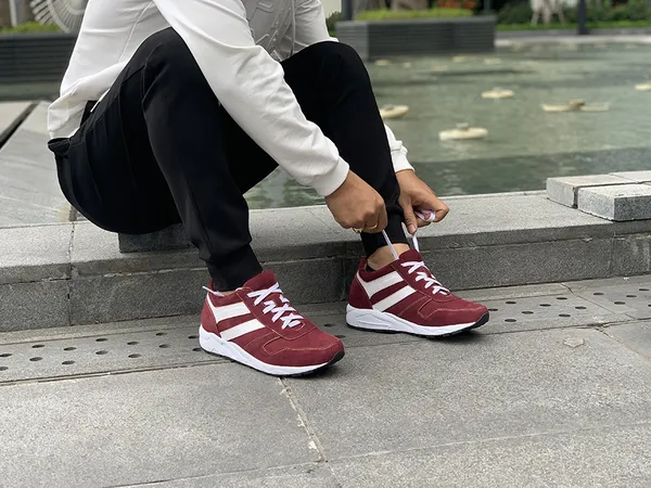 GIÀY CAO NAM SIÊU NHẸ - SIÊU ÊM T20 ĐỎ ĐÔ 8CM