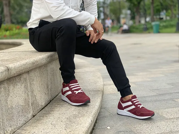 GIÀY CAO NAM SIÊU NHẸ - SIÊU ÊM T20 ĐỎ ĐÔ 8CM