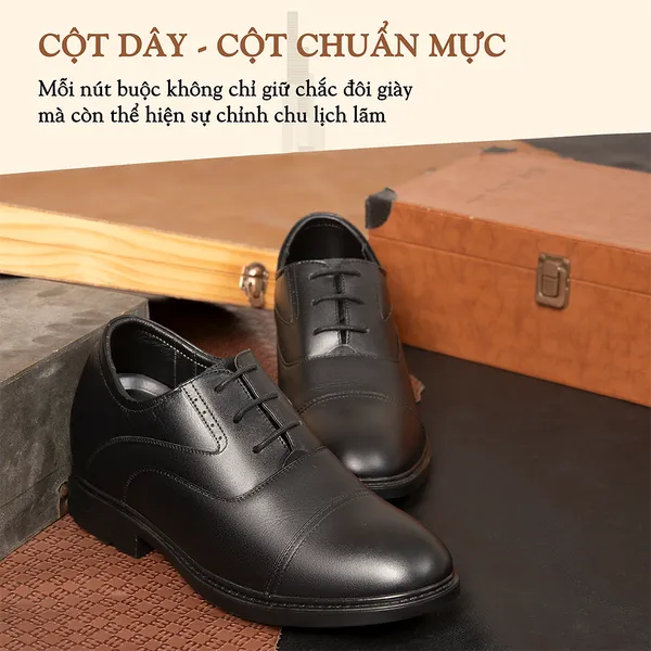 GIÀY ĐỘN NAM CAO 8CM SIÊU ÊM- CHỐNG DỐC T86 ĐEN