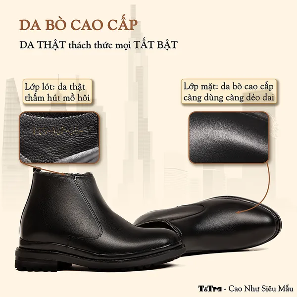 GIÀY CAO CỔ NAM SIÊU NHẸ T101Đ CAO 9CM