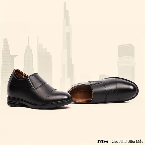 GIÀY ĐỘN NAM CAO 10CM SIÊU ÊM- CHỐNG DỐC T93 ĐEN