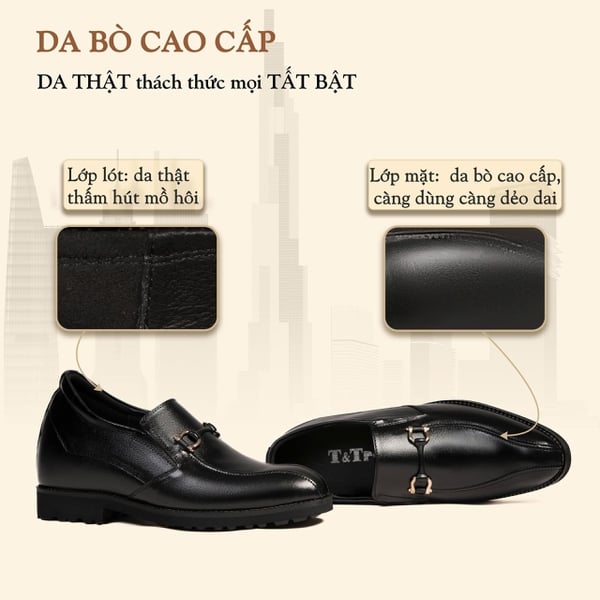 GIÀY CAO NAM SIÊU NHẸ S1097 ĐEN