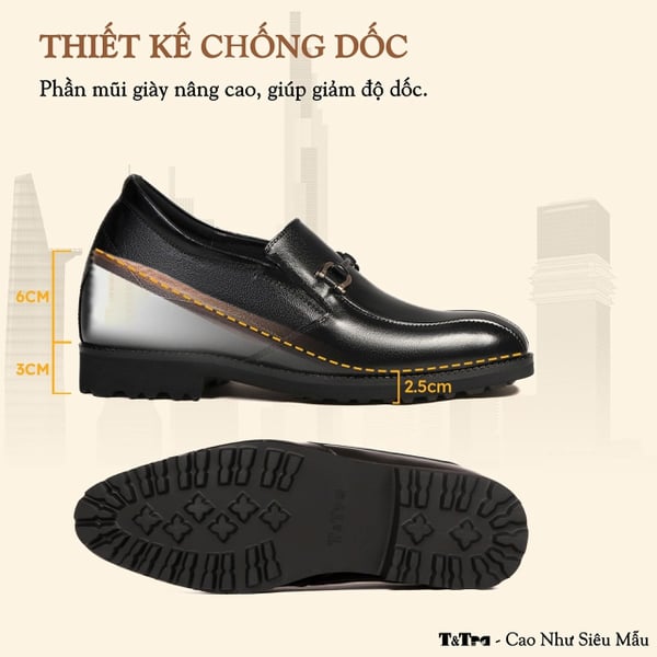GIÀY CAO NAM SIÊU NHẸ S1097 ĐEN