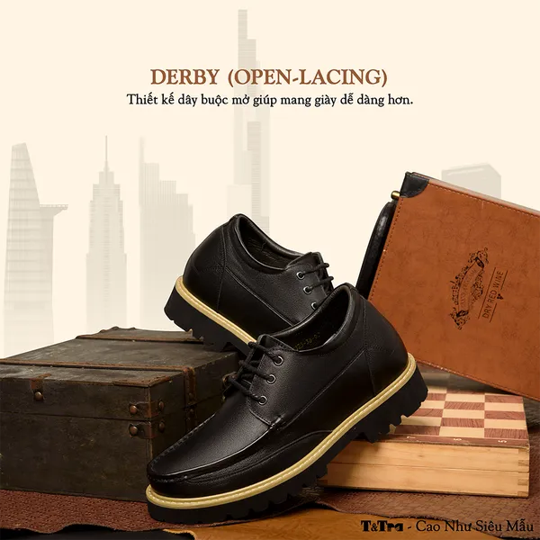 GIÀY TĂNG CHIỀU CAO NAM SIÊU NHẸ T123Đ CAO 9CM
