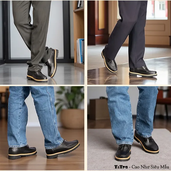 GIÀY TĂNG CHIỀU CAO NAM SIÊU NHẸ T123Đ CAO 9CM