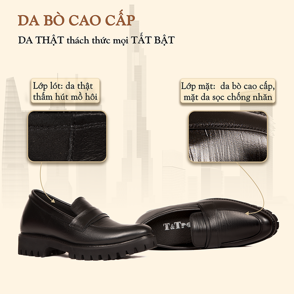 GIÀY ĐẾ CAO NAM S1110 ĐEN
