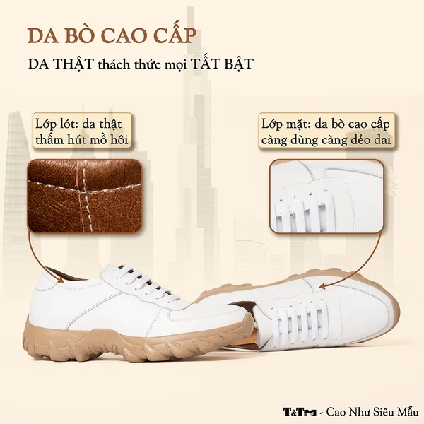 GIÀY CAO NAM T150 TRẮNG CAO 6CM