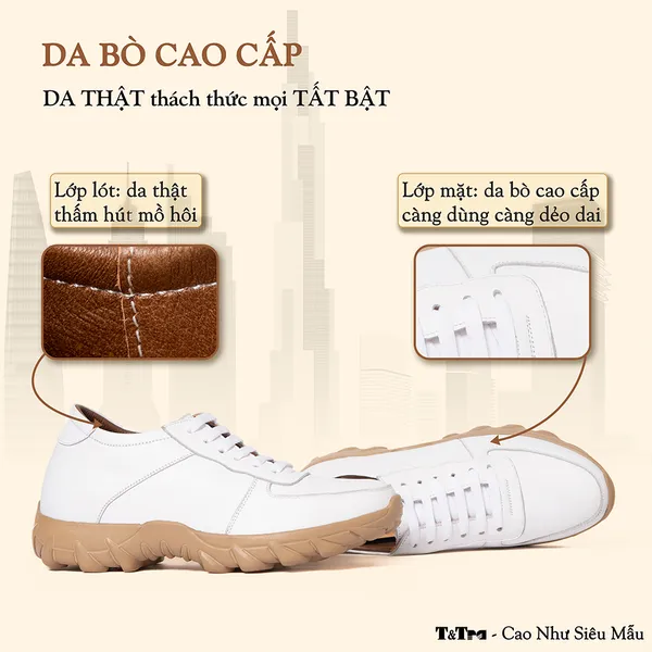 GIÀY CAO NAM T150 TRẮNG CAO 8CM