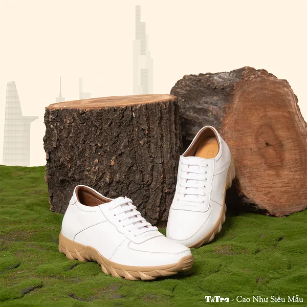 GIÀY CAO NAM T150 TRẮNG CAO 8CM
