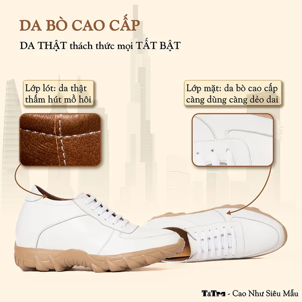 GIÀY CAO NAM T150 TRẮNG CAO 10CM