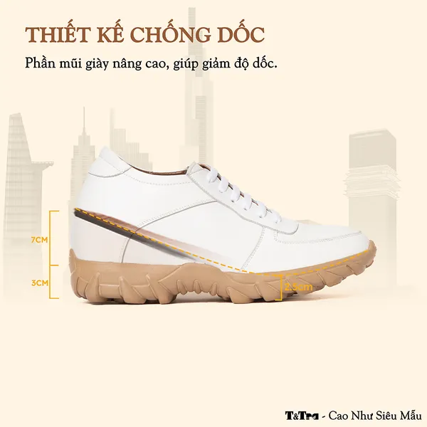GIÀY CAO NAM T150 TRẮNG CAO 10CM