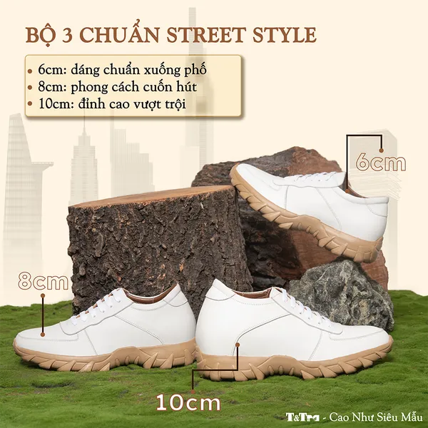 GIÀY CAO NAM T150 TRẮNG CAO 10CM