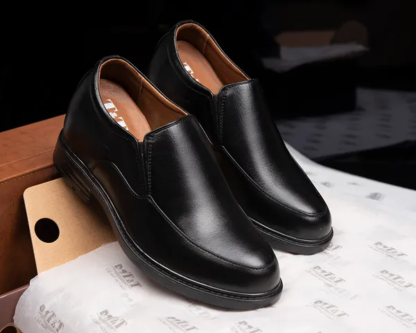 GIÀY ĐỘN NAM CAO 8CM SIÊU ÊM- CHỐNG DỐC T89 ĐEN