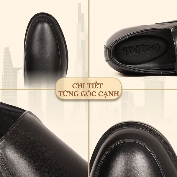 GIÀY ĐỘN NAM CAO 8CM SIÊU ÊM- CHỐNG DỐC T89 ĐEN