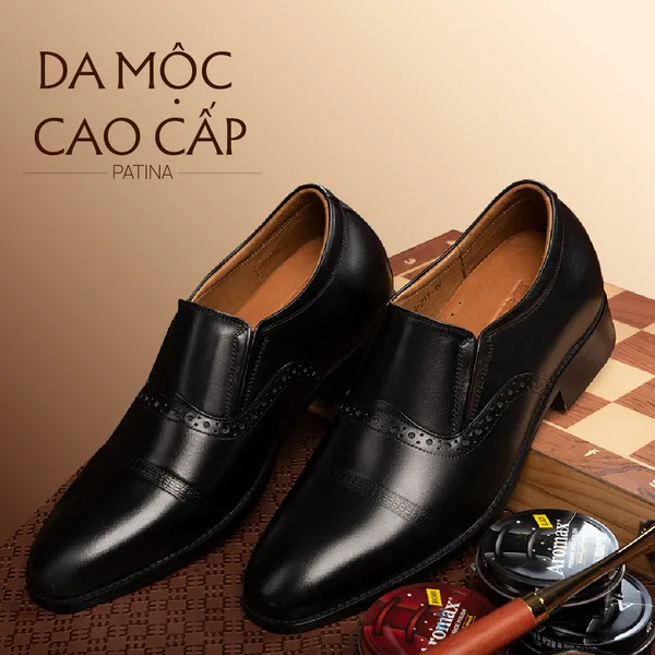 GIÀY TĂNG CHIỀU CAO NAM A211 ĐEN CAO 6CM