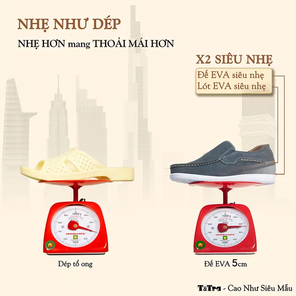 GIÀY ĐỘN NAM T163 XANH CAO 5CM