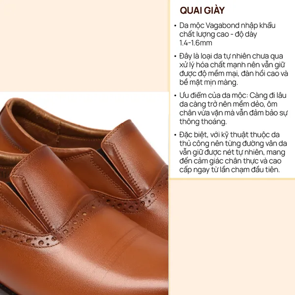 GIÀY TĂNG CHIỀU CAO NAM A211 NÂU BÒ CAO 6CM