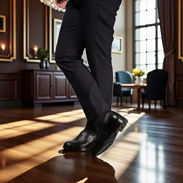 GIÀY ĐỘN NAM  SIÊU NHẸ T142 ĐEN CAO 7CM