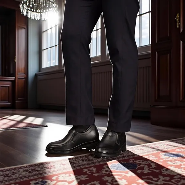 GIÀY ĐỘN NAM  SIÊU NHẸ T142 ĐEN CAO 9CM