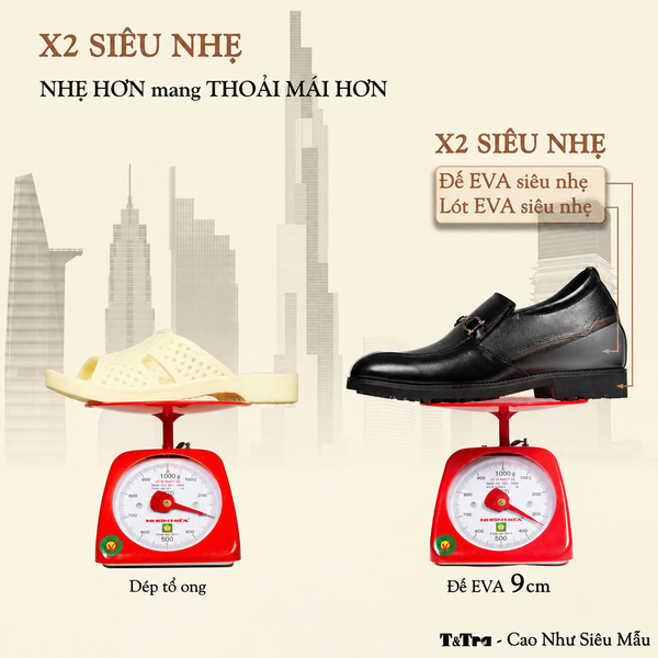 GIÀY CAO NAM SIÊU NHẸ S1097 ĐEN