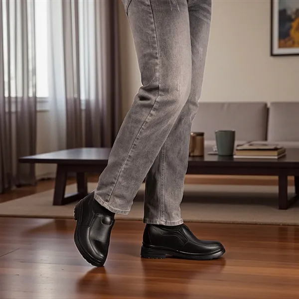 GIÀY ĐỘN NAM  SIÊU NHẸ T142 ĐEN CAO 9CM