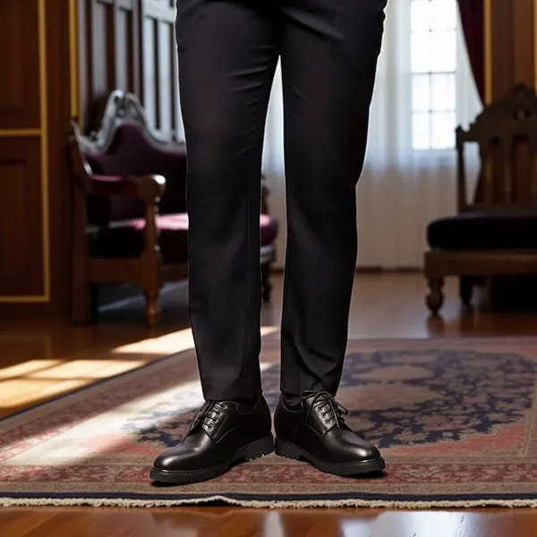 GIÀY CAO NAM T178 ĐEN SẦN CAO 11CM