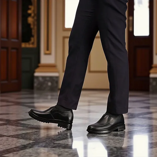 GIÀY ĐỘN NAM  SIÊU NHẸ T142 ĐEN CAO 7CM