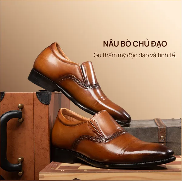 GIÀY TĂNG CHIỀU CAO NAM A211 NÂU BÒ CAO 6CM