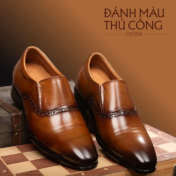GIÀY TĂNG CHIỀU CAO NAM A211 NÂU BÒ CAO 6CM