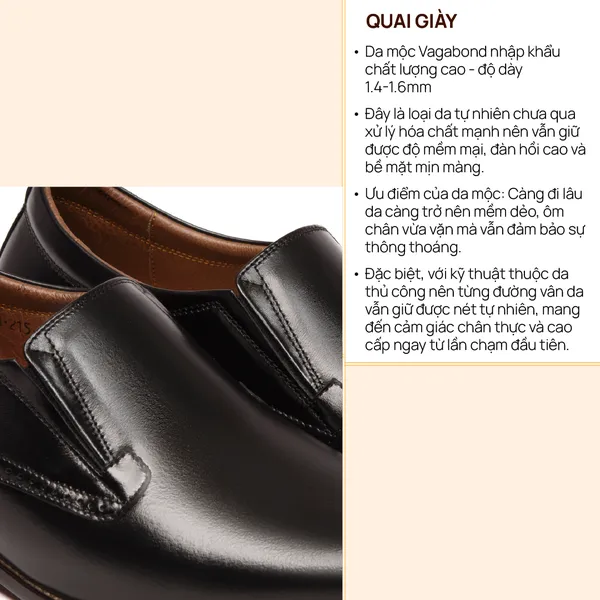 GIÀY TĂNG CHIỀU CAO NAM A215 ĐEN 6CM