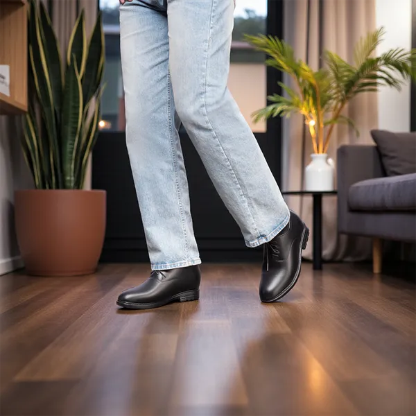 GIÀY ĐỘN NAM CAO 8CM SIÊU ÊM- CHỐNG DỐC T88 ĐEN