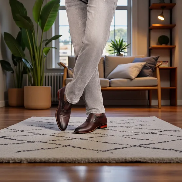 GIÀY TĂNG CHIỀU CAO NAM A211 NÂU TỐI CAO 6CM