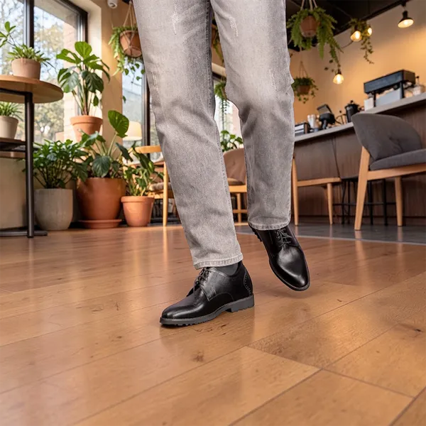 GIÀY ĐỘN NAM S1088 ĐEN 7.5CM - NHẸ NHƯ DÉP