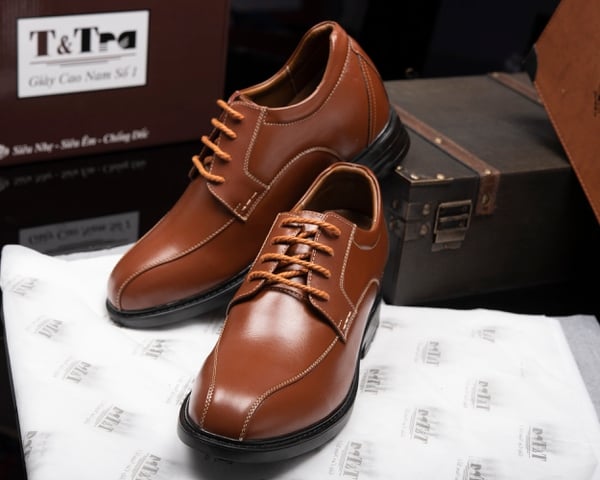 GIÀY ĐỘN NAM CAO 8CM SIÊU ÊM- CHỐNG DỐC T87  NÂU BÒ