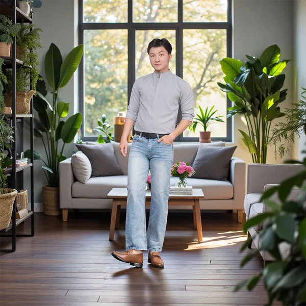 GIÀY CAO NAM T402 NÂU BÒ CAO 6.5CM