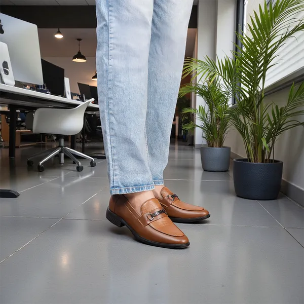 GIÀY CAO NAM T402 NÂU BÒ CAO 6.5CM