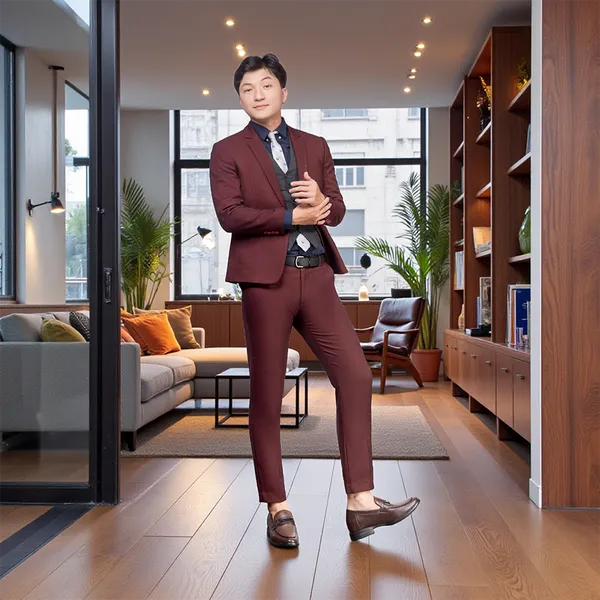 GIÀY CAO NAM T402 NÂU TỐI CAO 6.5CM