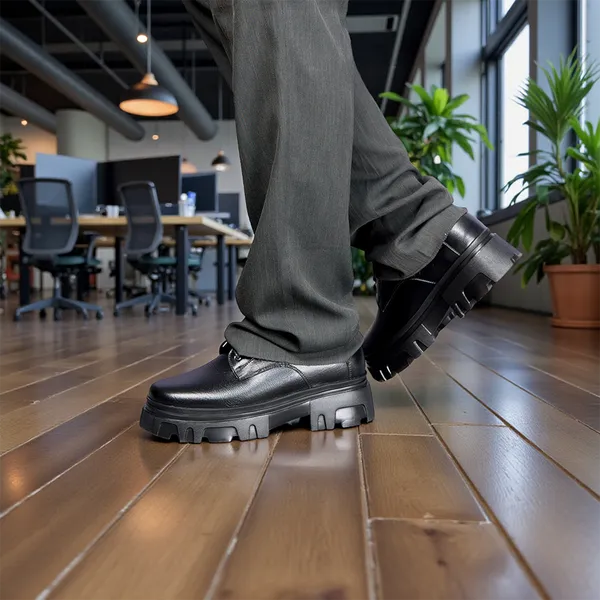 GIÀY CAO NAM  SIÊU NHẸ T167 ĐEN SỌC CAO 9CM