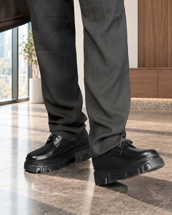 GIÀY CAO NAM  SIÊU NHẸ T167 ĐEN SỌC CAO 9CM