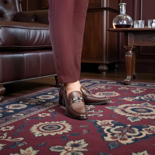 GIÀY CAO NAM T402 NÂU TỐI CAO 6.5CM